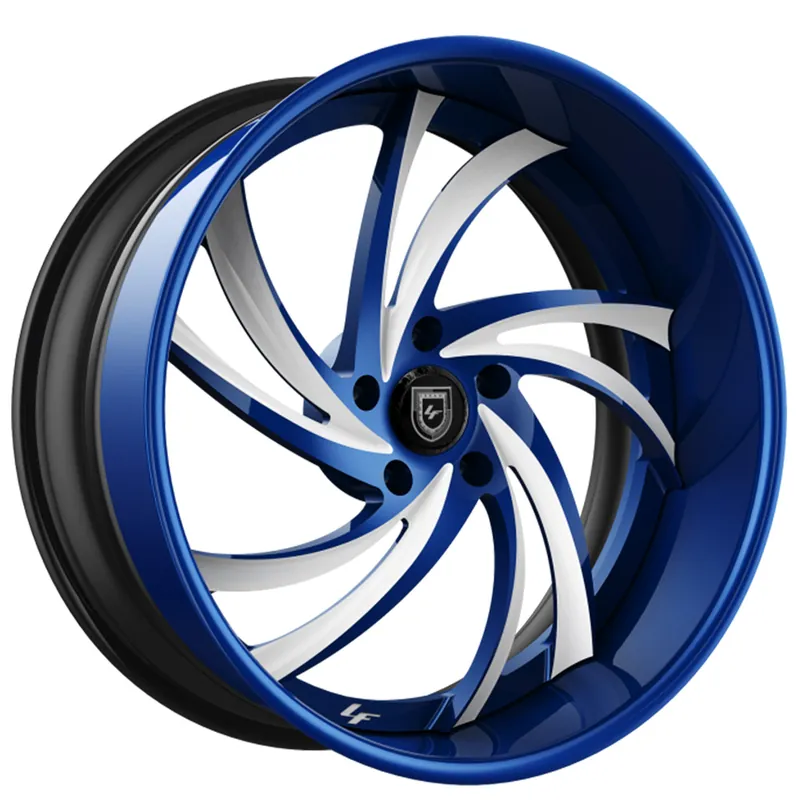 20/21" Lexani Forged Wheels LF-744 Twister Blue with White Accents Rims Latest