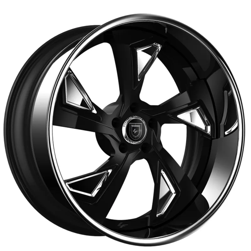 20/21" Lexani Forged Wheels LF-756 Jade Black with Chrome Accents Face and Lip Rims Final Sale