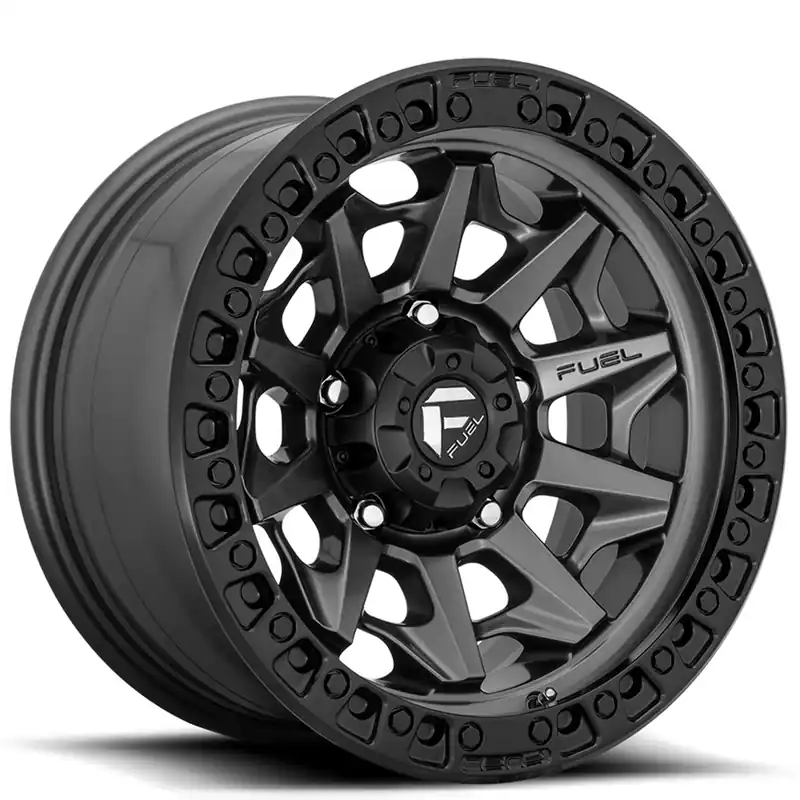 15" Fuel Wheels D716 Covert Matte Anthracite with Black Ring Crossover Rims Handmade