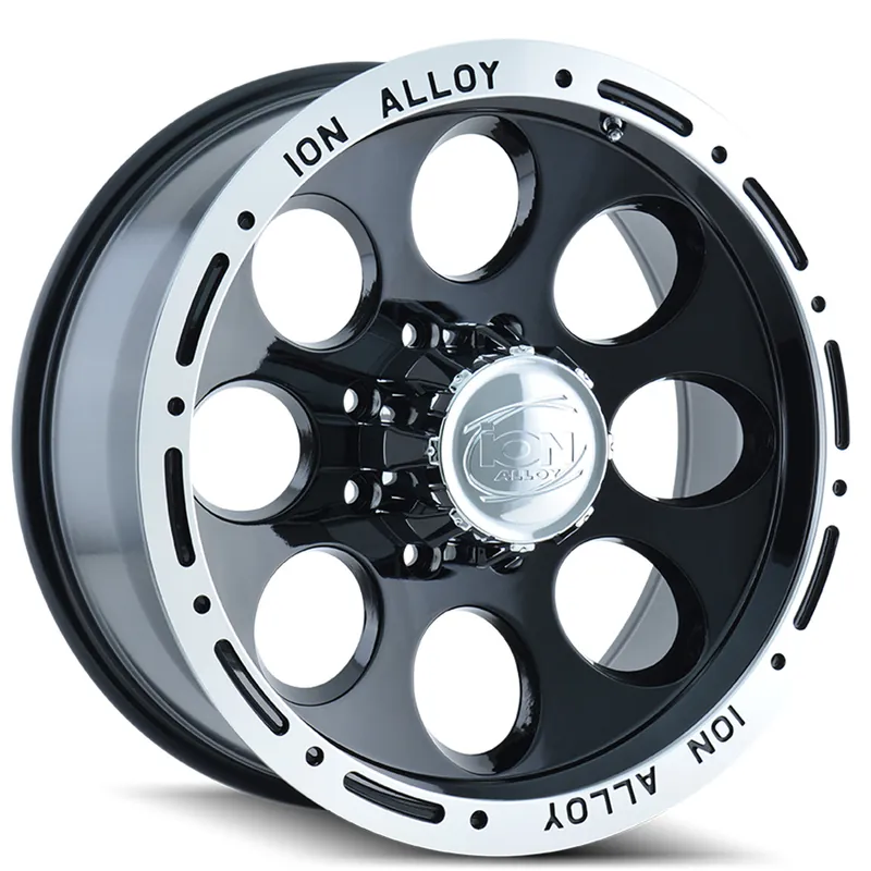 Special Discount 15" Ion Alloy Wheels 174 Black with Machined Lip Crossover Rims
