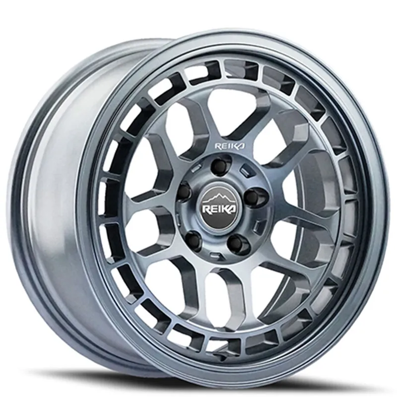 17" Reika Wheels Drifter R30 Gloss Graphite Flow Formed Crossover Rims Low Price