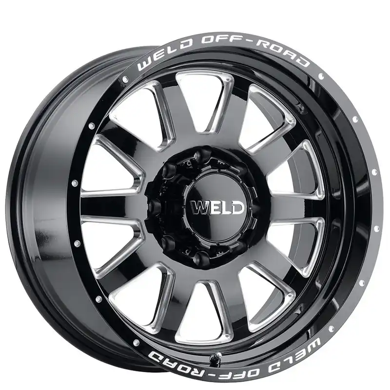 18" Weld Off-Road Wheels Stealth W102 Gloss Black Milled Rotary Forged Crossover Rims No Minimum Order