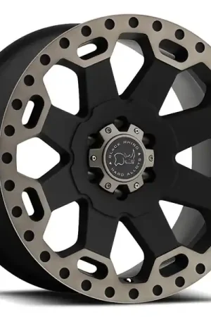 Genuine 17" Black Rhino Wheels Warlord Matte Black with Machine Dark Tint Lip Rims