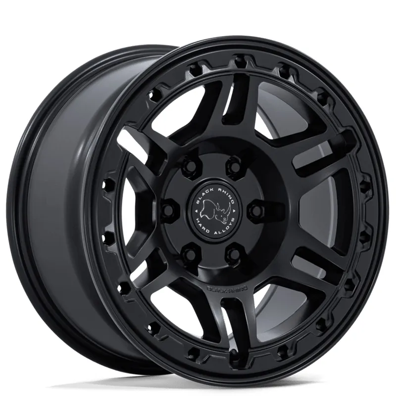 17" Black Rhino Wheels Vanguard BR039 Matte Black Off-Road Rims Viral