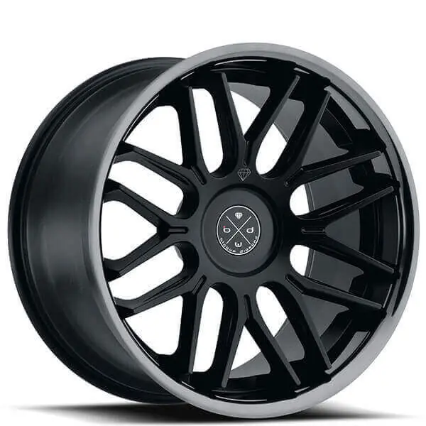Get Yours 20" Blaque Diamond Wheels BD-27 Satin Black with Black Chrome Lip Polaris Slingshot / 3-Wheeler Rims