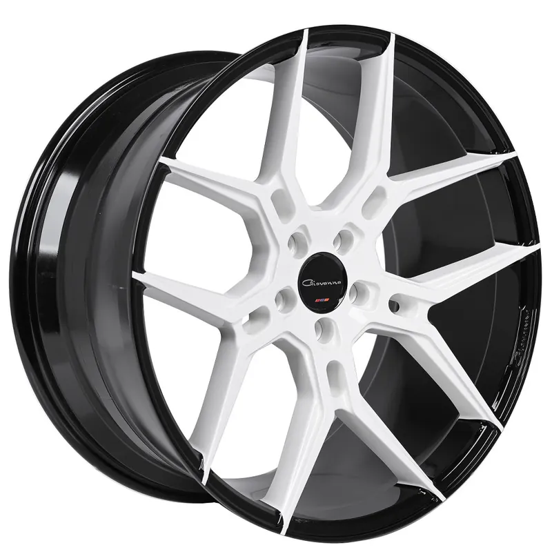 20" Giovanna Wheels Haleb Gloss Black with Custom White Face Polaris Slingshot / 3-Wheeler Rims Warranty Included