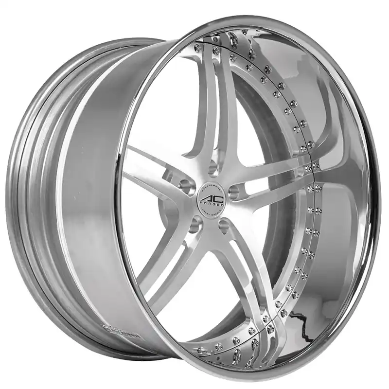 Special Discount 20/22" AC Forged Wheels ACF702 Brushed Face with Chrome Lip Three Piece Polaris Slingshot / 3-Wheeler Rims