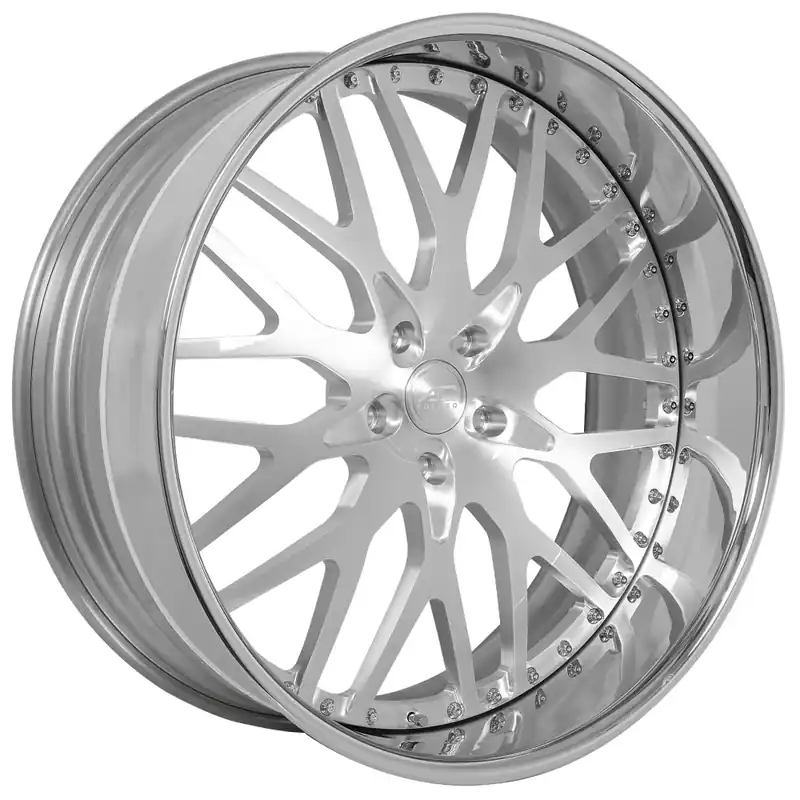 Special Discount 22/24" AC Forged Wheels ACF701 Brushed Face with Chrome Lip Three Piece Polaris Slingshot / 3-Wheeler Rims