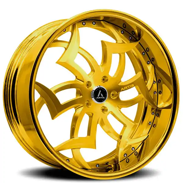 22/24" Artis Forged Wheels Medusa Gold Polaris Slingshot / 3-Wheeler Rims Bulk Order