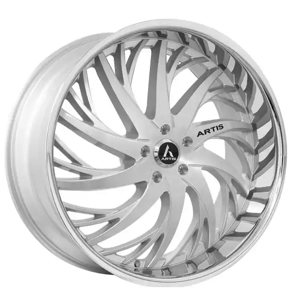 24" Artis Wheels Decatur Silver Brushed Face with Diamond Cut Lip Polaris Slingshot / 3-Wheeler Rims Brand New