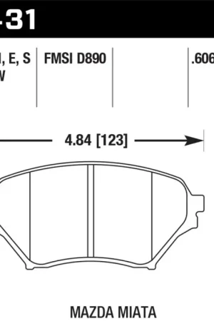 Luxury Hawk 01-05 Miata w/ Sport Suspension Blue 9012 Front Brake Pads D890 — PMD Premier Motoring Development