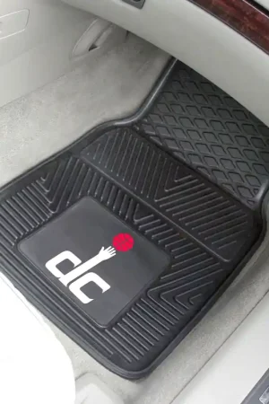 Vinyl Front Floor Mats with Washington Wizards Logo; Black Genuine
