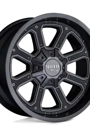 Free Returns Moto Metal MO984 SHIFT BLANK 20X12 -44 MATTE GRAY GLOSS BLACK INSERTS