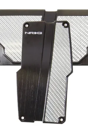 Get Yours NRG Brushed Aluminum Sport Pedal A/T - Black w/Silver Carbon