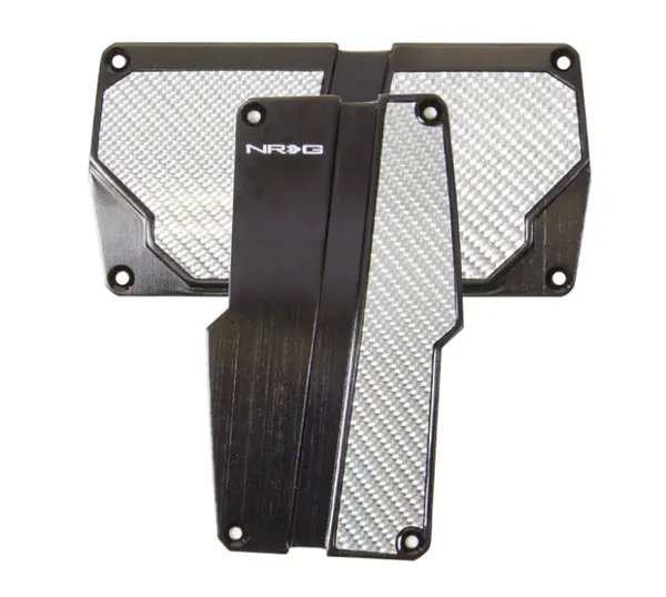 Get Yours NRG Brushed Aluminum Sport Pedal A/T - Black w/Silver Carbon