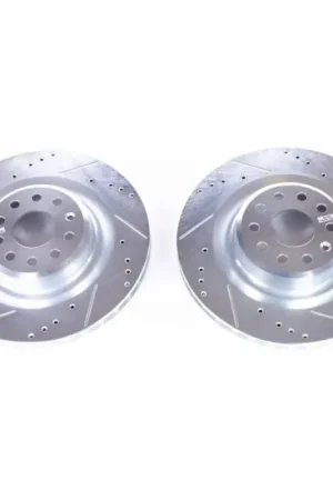 While Supplies Last Power Stop 12-18 Tesla Model S Rear Evolution Drilled & Slotted Rotors - Pair