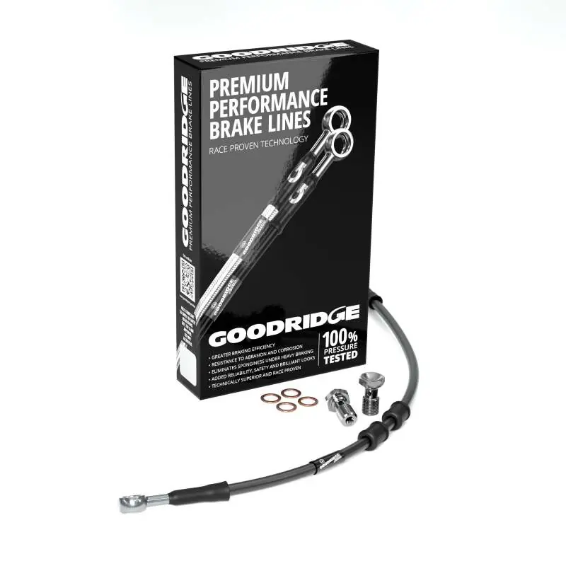 Final Sale Goodridge 11-14 HD FLSTC Heritage CL (w/ABS) +2in Black Brake Line Kit w/Stainless Steel Fittings