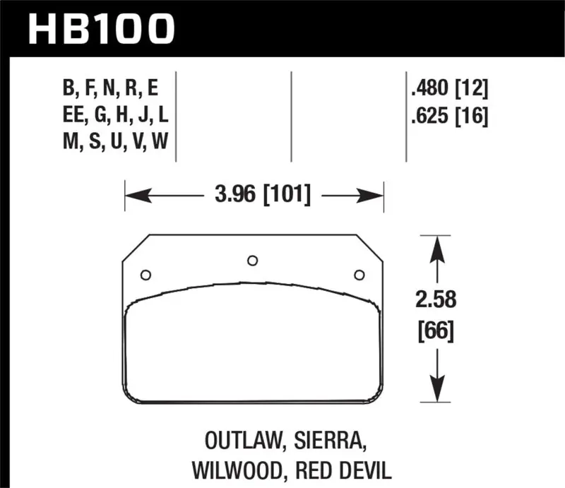 Free Shipping Hawk Wilwood Dynalite Caliper 12mm Street HT-10 Brake Pads