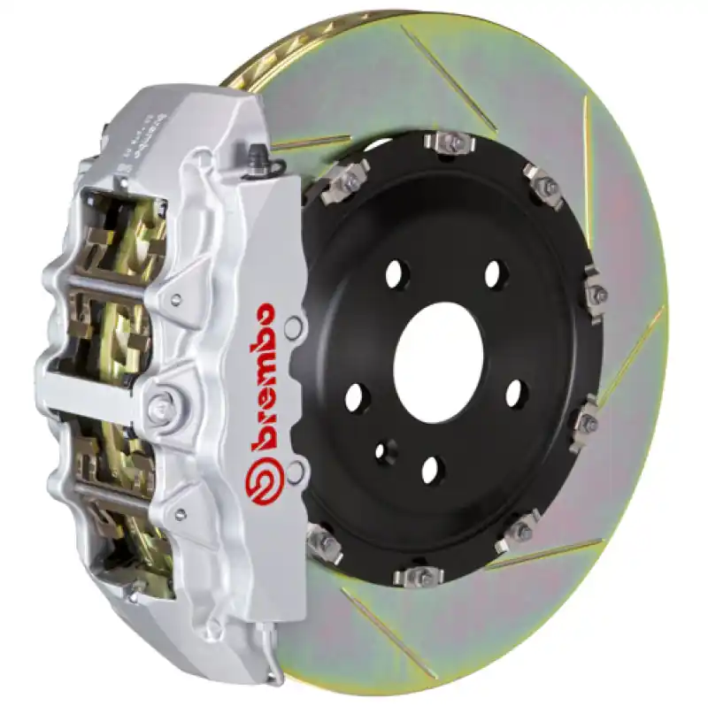 Brembo 00-03 M5/97-03 5-Series Front GT BBK 8 Piston Cast 380x34 2pc Rotor Slotted Type1-Silver Genuine