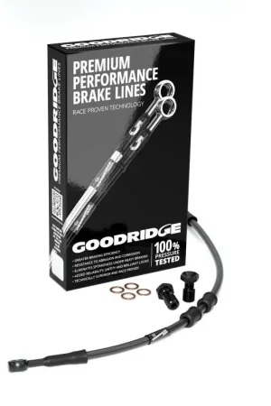 Crafted Goodridge 18-20 HD FXLR (w/ABS) -4in Black Brake Line Kit w/Black Fittings