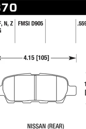 Hawk 03-07 350z / G35 / G35X w/o Brembo Performance Ceramic Street Rear Brake Pads Express Delivery
