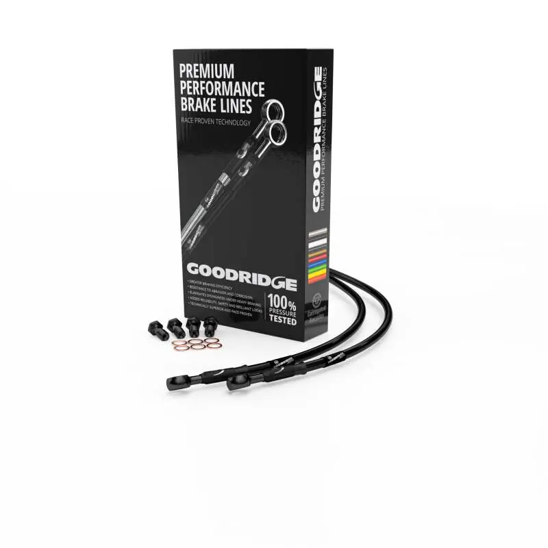Modern Goodridge 11-15 Harley-Davidson FXST (w/ABS) Black Front Brake Line w/Black Fitting