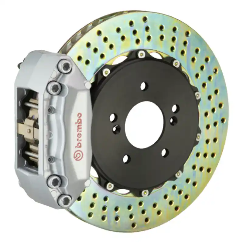 Best Seller Brembo 04-05 Civic Si Hatchback Fr GT BBK 4Pis Cast 2pc 328x28 2pc Rotor Drilled-Silver