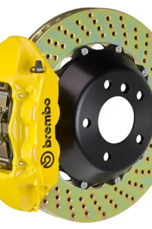 Today Only Brembo 19+ 330i Rear GT BBK 4 Piston Cast 380x28 2pc Rotor Drilled-Yellow