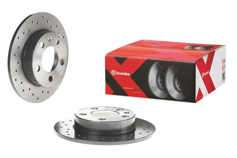 Exclusive Brembo 13-16 Scion FR-S/04-06 Subaru Baja/13-18 BRZ Front Premium Xtra Cross Drilled UV Coated Rotor