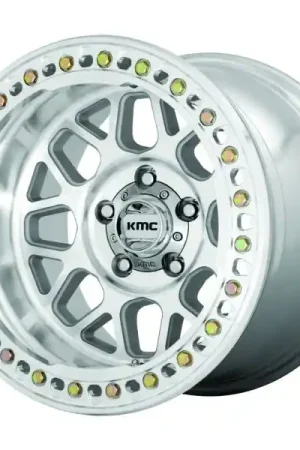 KMC True Beadlock Wheels Grenade Crawl KM235 Machined 17x9 -38mm Offset 8x165.1 (8x6.5) Seasonal Sale