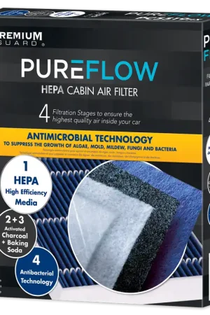 PUREFLOW 2010 Mercedes-Benz ML63 AMG Cabin Air Filter with HEPA and Antibacterial Technology, PC9376HX Bulk Order