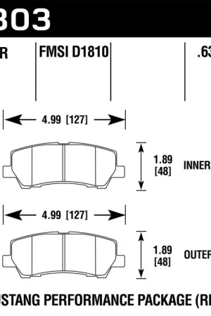 Final Sale Hawk 15-20 Ford Mustang GT 5.0L / 16-17 Mustang Brembo Package DTC-30 Race Rear Brake Pads | Graveyard Performance