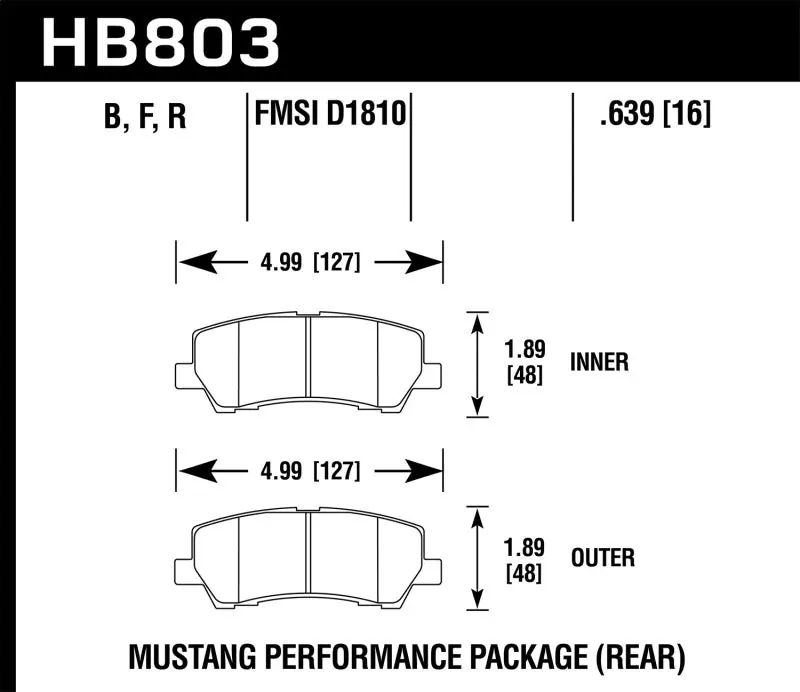 Final Sale Hawk 15-20 Ford Mustang GT 5.0L / 16-17 Mustang Brembo Package DTC-30 Race Rear Brake Pads | Graveyard Performance