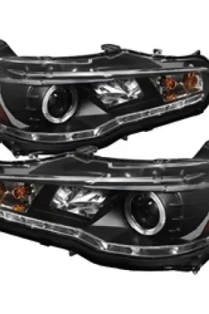 Deal Spyder Mitsubishi Lancer/EVO-10 08-14 Projector Halogen Model- LED Halo DRL Blk PRO-YD-ML08-DRL-BK | Graveyard Performance