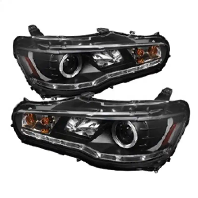 Deal Spyder Mitsubishi Lancer/EVO-10 08-14 Projector Halogen Model- LED Halo DRL Blk PRO-YD-ML08-DRL-BK | Graveyard Performance